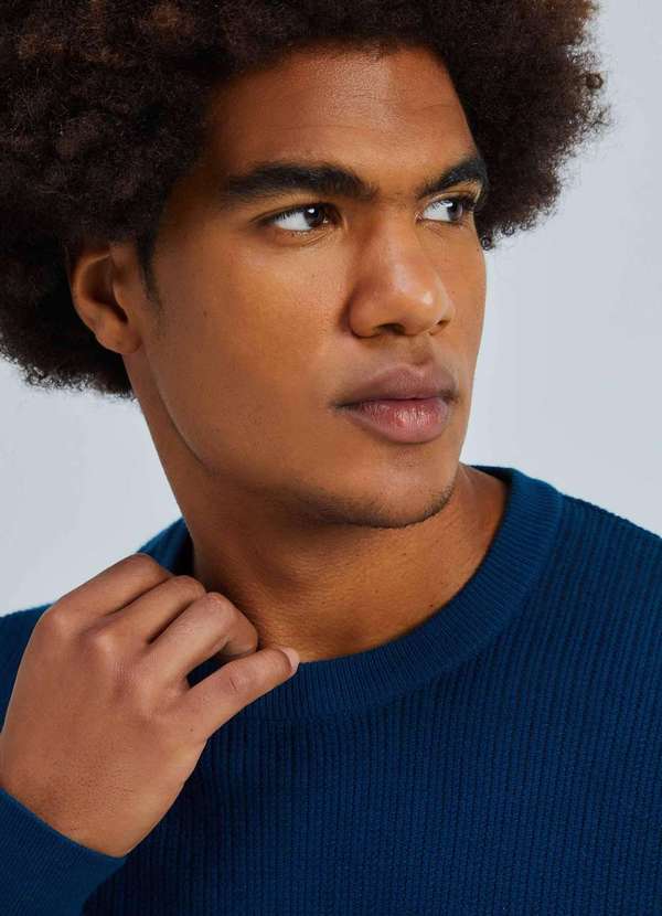 Hering - Sueter Masculino em Trico Texturizado Azul 2