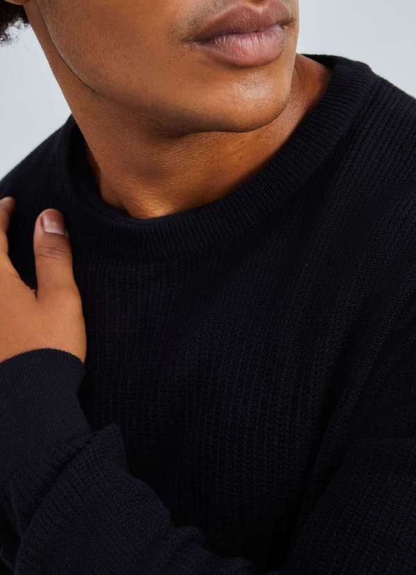 Hering - Sueter Masculino em Trico Texturizado Preto 2
