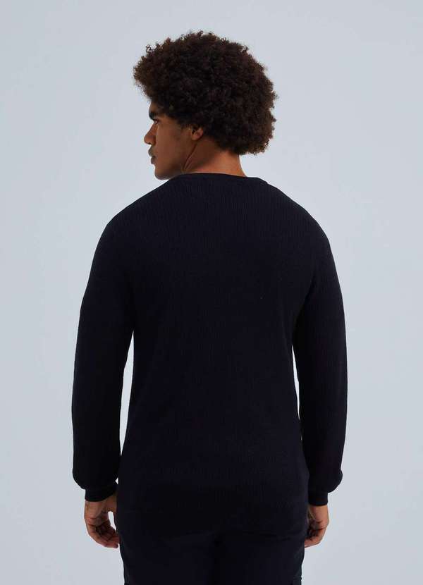 Hering - Sueter Masculino em Trico Texturizado Preto 3