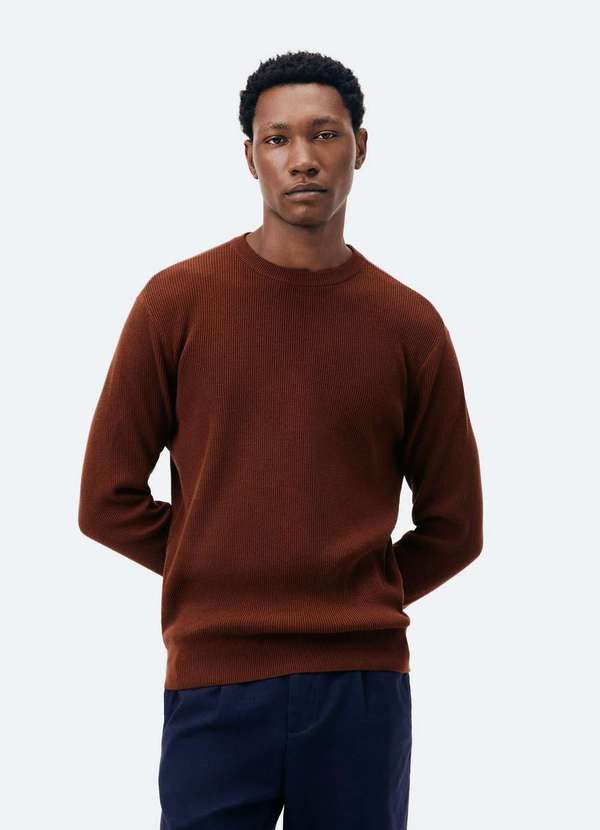 Hering - Sueter Masculino Regular em Trico Canelado Vermelho 4