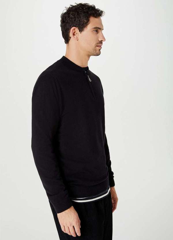 Hering - Sueter Masculino Regular em Trico Preto 2