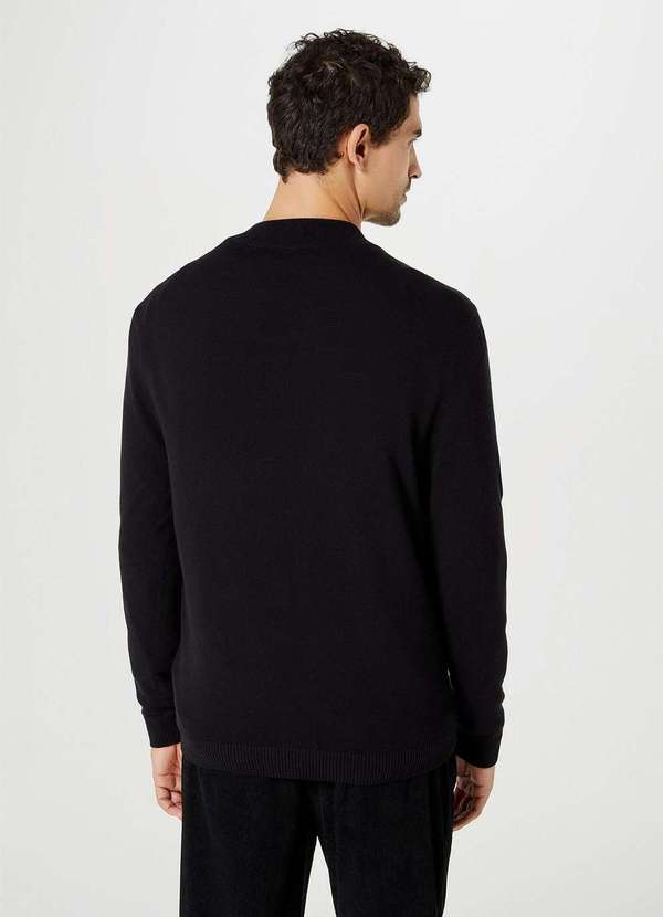 Hering - Sueter Masculino Regular em Trico Preto 4