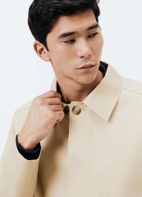 Hering - Trench Coat Masculino Regular Bege 4