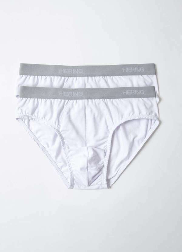 Hering - Kit 2 Cuecas Slip com Elastico Branco