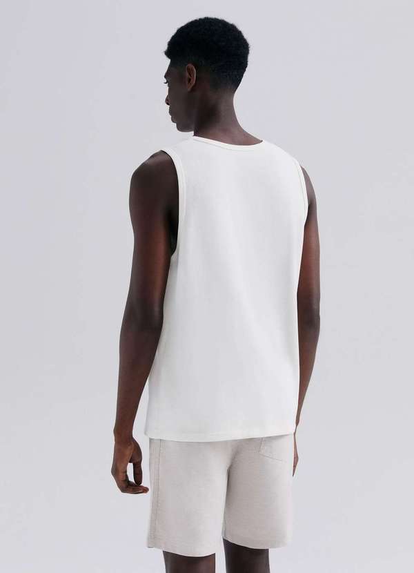 Hering - Regata Masculina em Algodao Peruano Branco 3