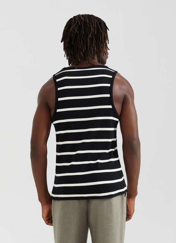 Hering - Regata Masculina Listrada em Ribana Preto 4