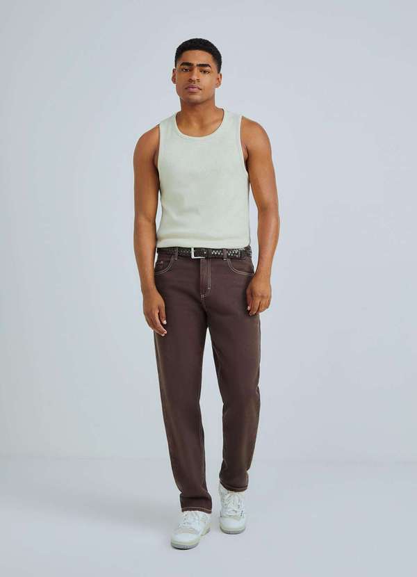 Hering - Regata Masculina Regular em Ribana Canelada Branco 2