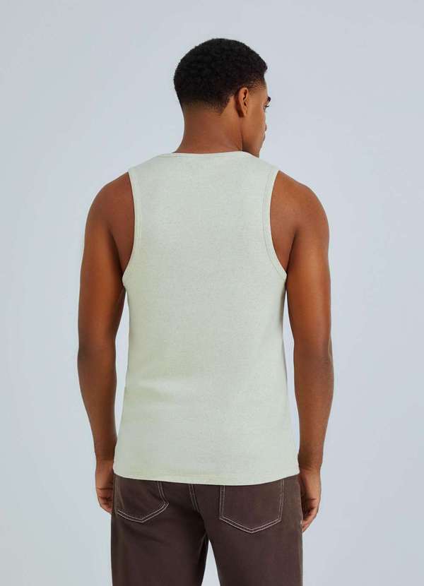 Hering - Regata Masculina Regular em Ribana Canelada Branco 3