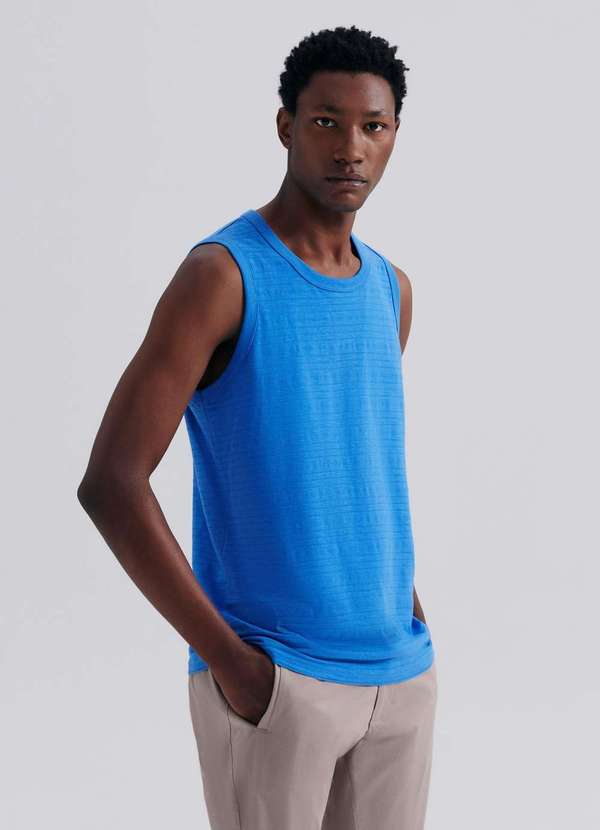 Hering - Regata Masculina Texturizada Azul