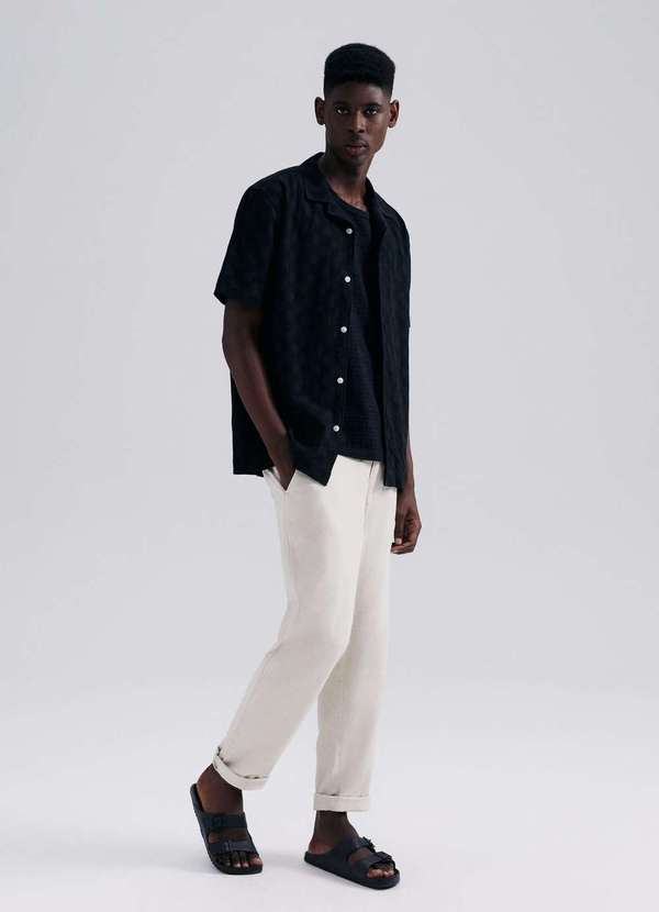 Hering - Regata Masculina Texturizada Preto 5