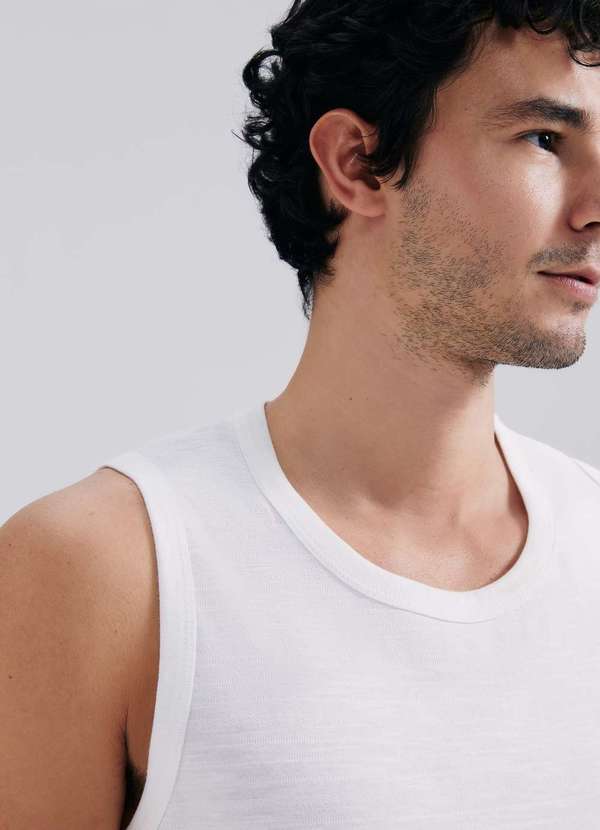 Hering - Regata Masculina Texturizada Branco 2