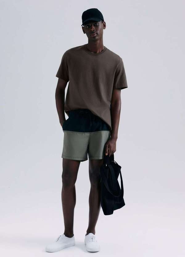 Hering - Shorts de Banho Masculino com Recorte Verde