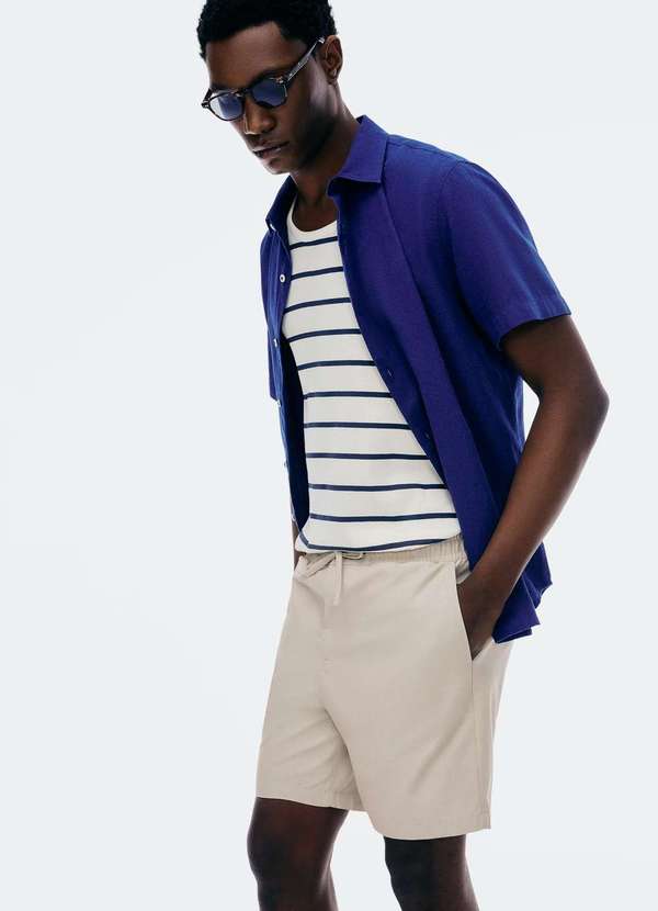 Hering - Shorts Masculino com Amarracao Bege 2