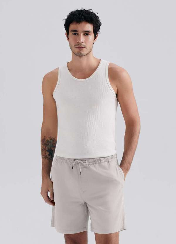 Hering - Shorts Masculino de Sarja Marrom