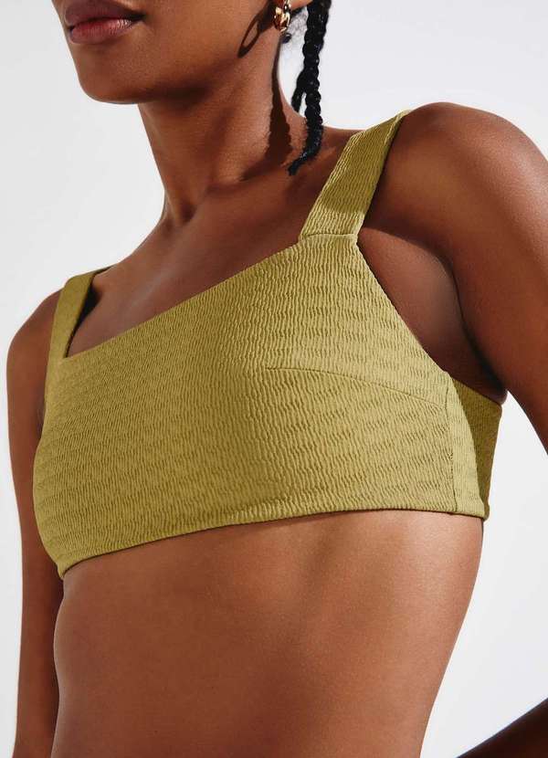 Hering - Biquini Top Reto Texturizado Verde