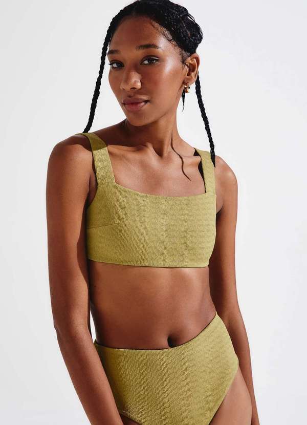 Hering - Biquini Top Reto Texturizado Verde 2
