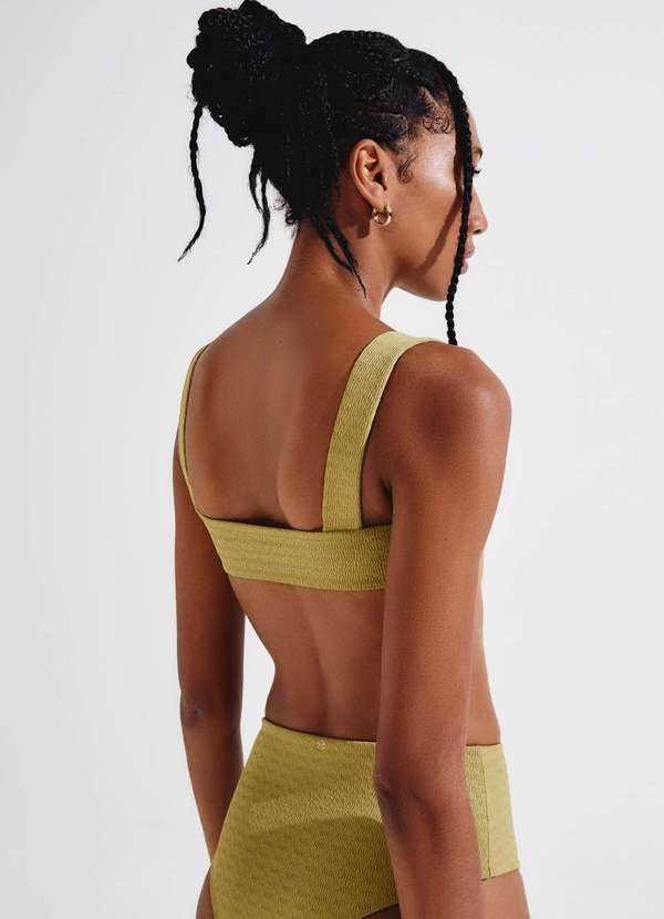 Hering - Biquini Top Reto Texturizado Verde 3