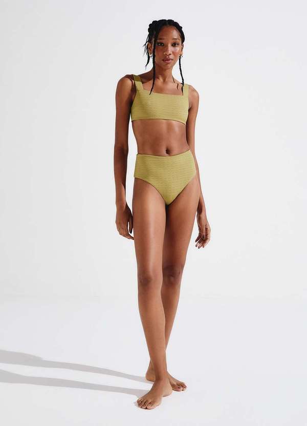 Hering - Biquini Top Reto Texturizado Verde 4