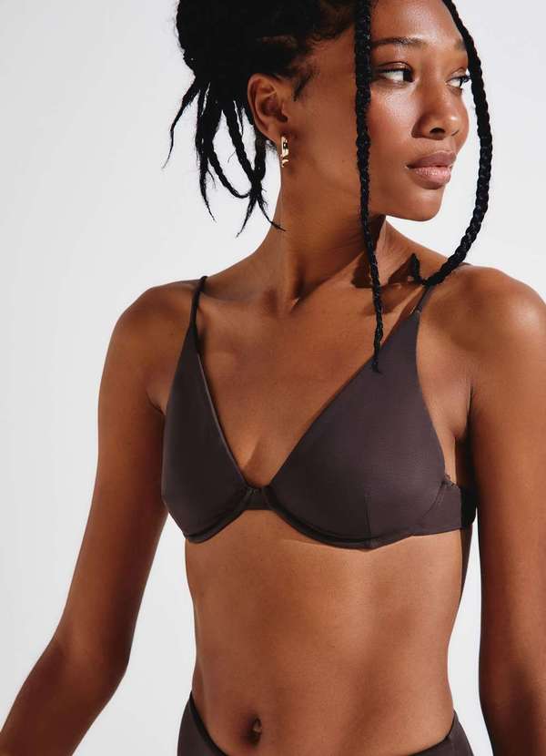 Hering - Biquini Top Triangulo com Aro Marrom