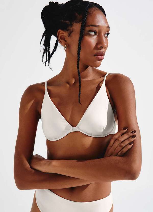 Hering - Biquini Top Triangulo com Aro Branco