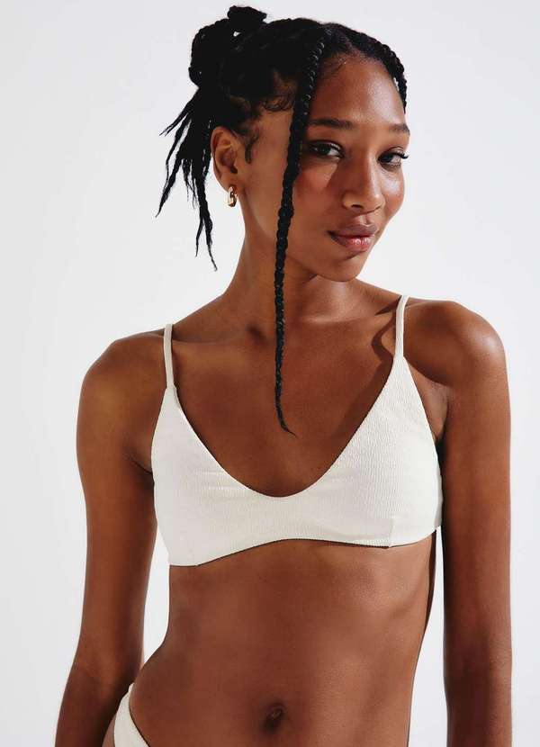 Hering - Biquini Top Triangulo Texturizado Branco