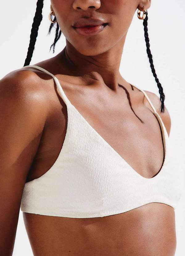 Hering - Biquini Top Triangulo Texturizado Branco 4