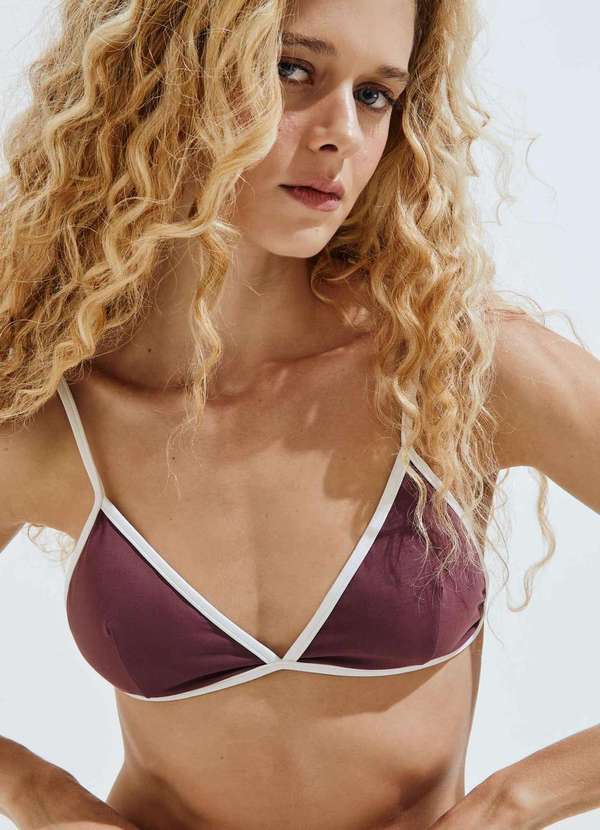 Hering - Biquini Top Triangulo Marrom