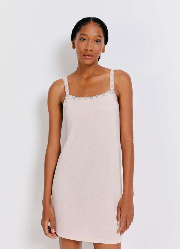 Hering - Camisola Alcas Finas com Renda Rosa