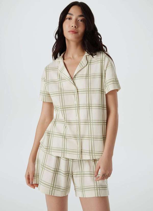 Hering - Pijama Curto Feminino Americano Estampado Verde 3