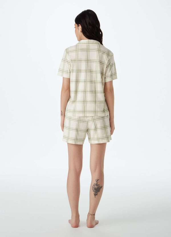 Hering - Pijama Curto Feminino Americano Estampado Verde 4