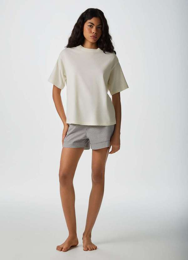 Hering - Pijama Curto Feminino Amplo Nude