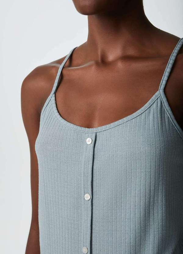 Hering - Pijama Curto Feminino Canelado Verde 2