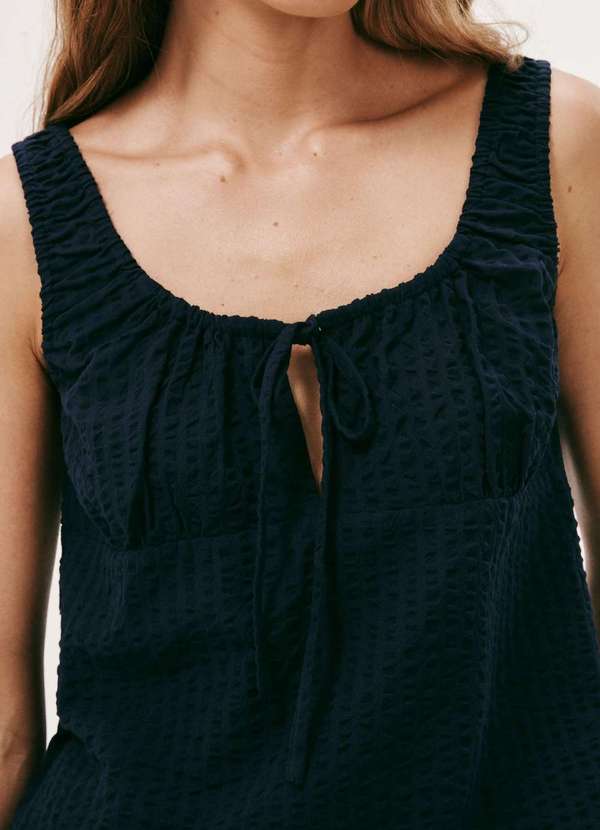 Hering - Pijama Feminino Curto Boho Anarruga Azul 3