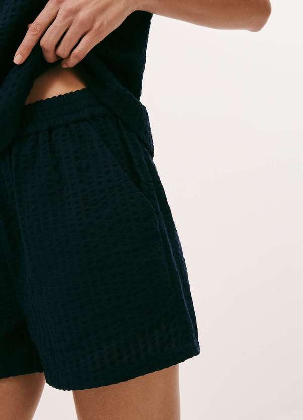 Hering - Pijama Feminino Curto Boho Anarruga Azul 4