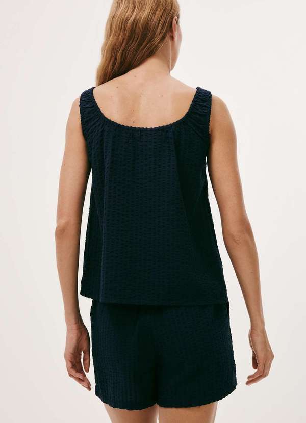 Hering - Pijama Feminino Curto Boho Anarruga Azul 5