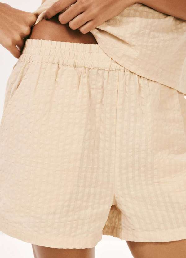 Hering - Pijama Feminino Curto Boho Anarruga Bege 3