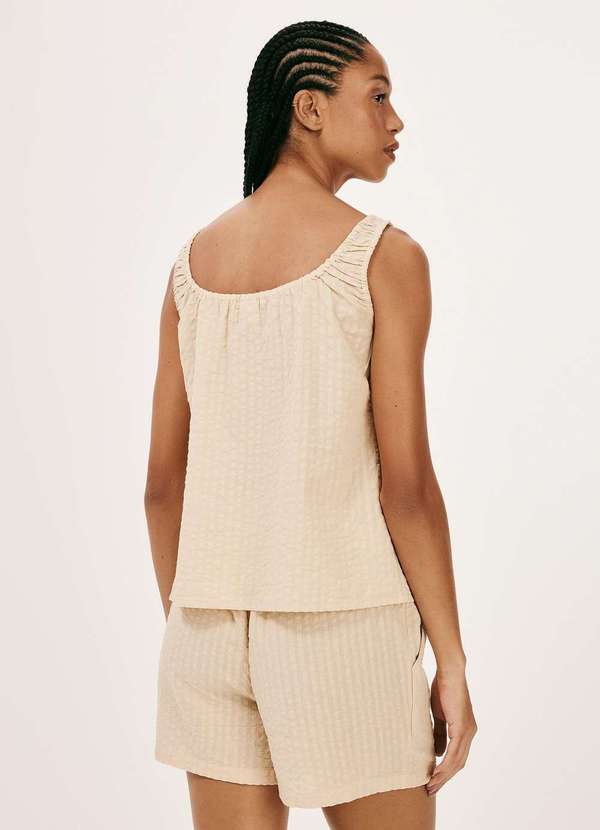 Hering - Pijama Feminino Curto Boho Anarruga Bege 4