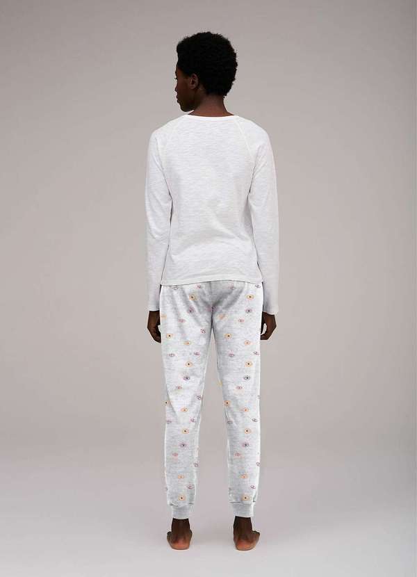 Hering - Pijama Feminino Longo Estampado em Malha de Algodao Rosa 2