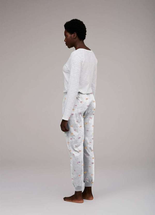 Hering - Pijama Feminino Longo Estampado em Malha de Algodao Rosa 5