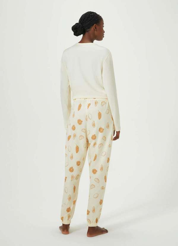 Hering - Pijama Longo Feminino Estampado Branco 3