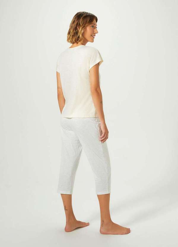 Hering - Pijama Longo Feminino Estampado Nude 2