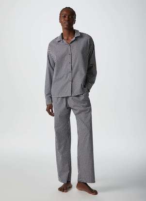 Hering - Pijama Longo Feminino Fio Tinto Xadrez - HERING