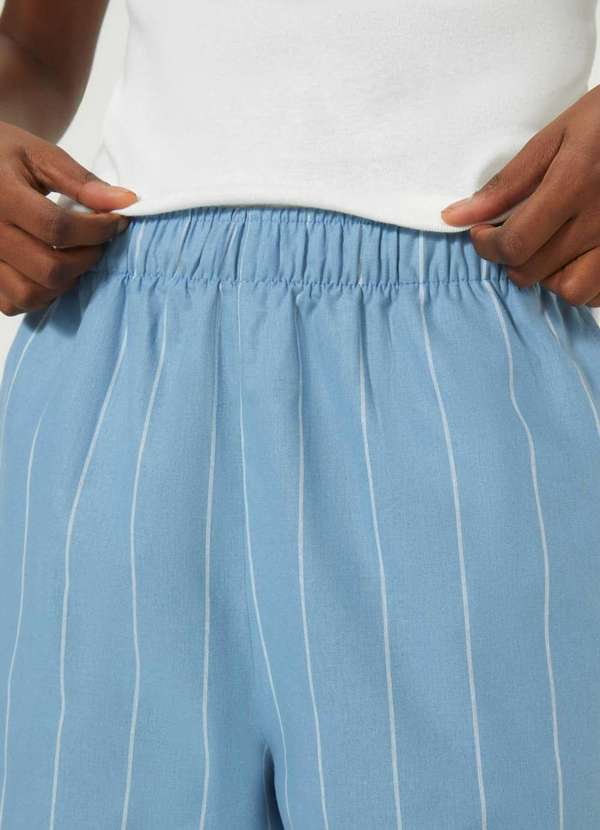 Hering - Shorts Feminino Listrado Cintura Alta Azul 2