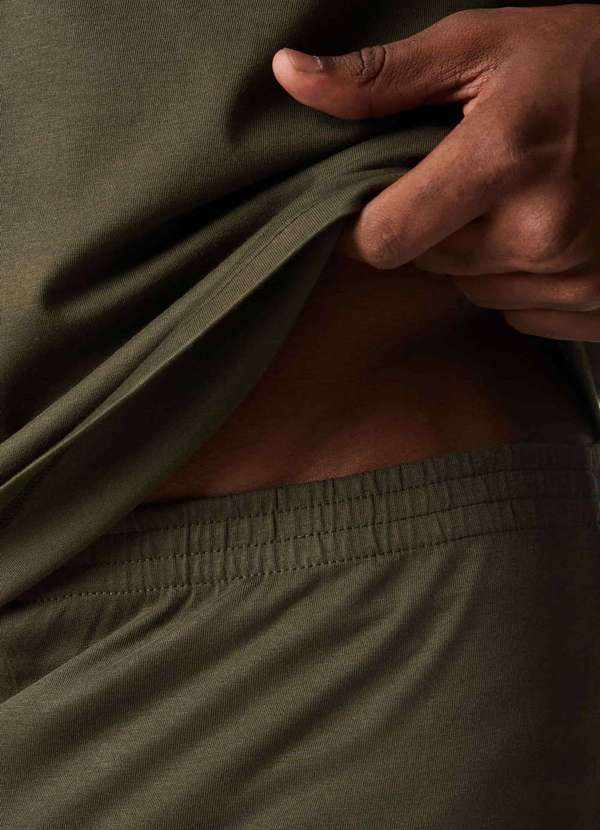 Hering - Pijama Curto Masculino Comfort em Algodao Pima Verde 3