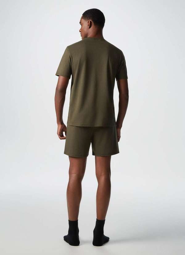 Hering - Pijama Curto Masculino Comfort em Algodao Pima Verde 4