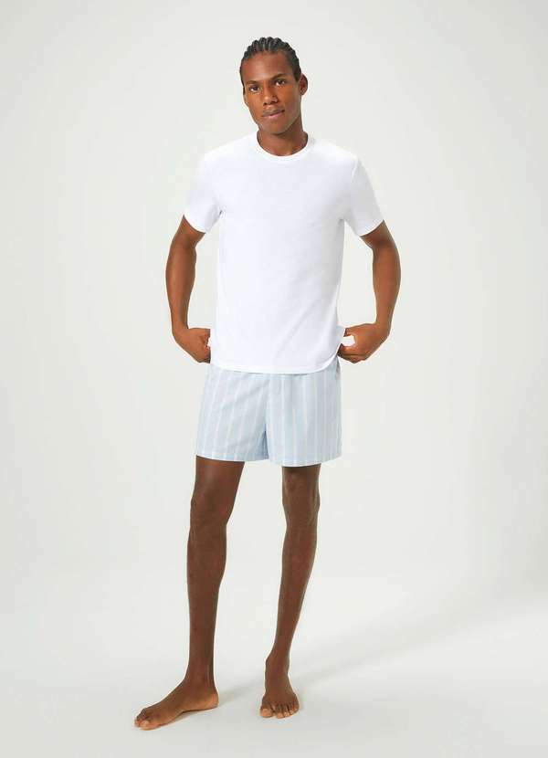 Hering - Pijama Curto Masculino Tal Pai Tal Filho Branco
