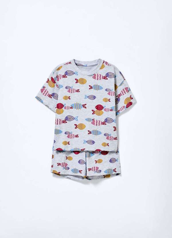 Hering - Pijama Infantil Menina Box Estampado Cinza