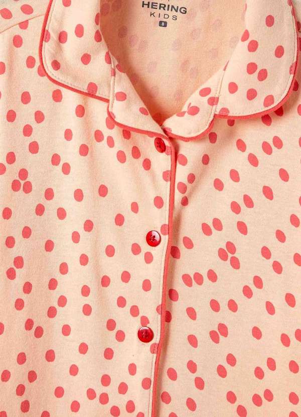 Hering - Pijama Infantil Menina Curto Estampado Laranja 2