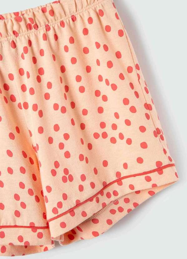 Hering - Pijama Infantil Menina Curto Estampado Laranja 5
