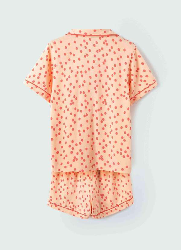 Hering - Pijama Infantil Menina Curto Estampado Laranja 6